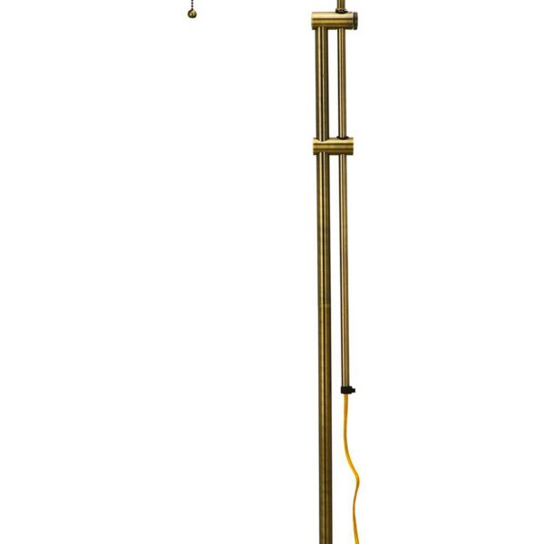 Metal Rectangular Floor Lamp with Adjustable Pole, Gold