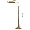 Metal Rectangular Floor Lamp with Adjustable Pole, Gold