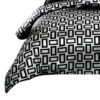 6 Piece Polyester King Comforter Set with Geometric Print, Gray and Black