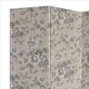 71 Inch 3 Panel Fabric Room Divider with Floral Print, Gray