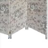 71 Inch 3 Panel Fabric Room Divider with Floral Print, Gray