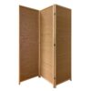 3 Panel Bamboo Shade Roll Room Divider, Natural Brown