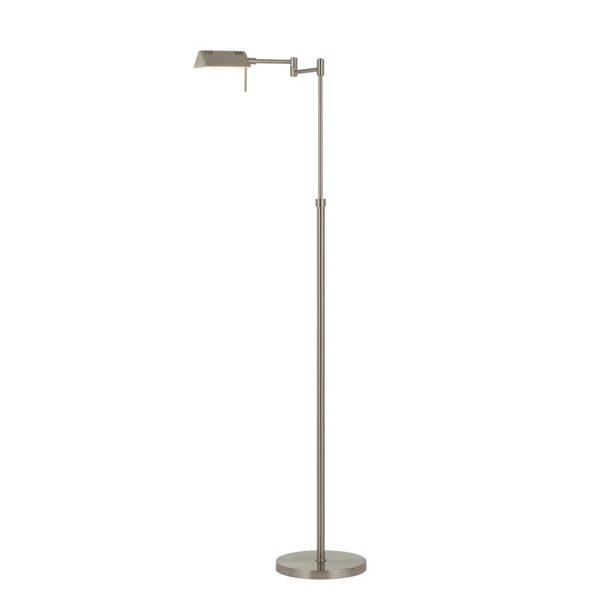 10W LED Adjustable Metal Floor Lamp with Swing Arm, Chrome