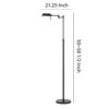 10W LED Adjustable Metal Floor Lamp with Swing Arm, Black