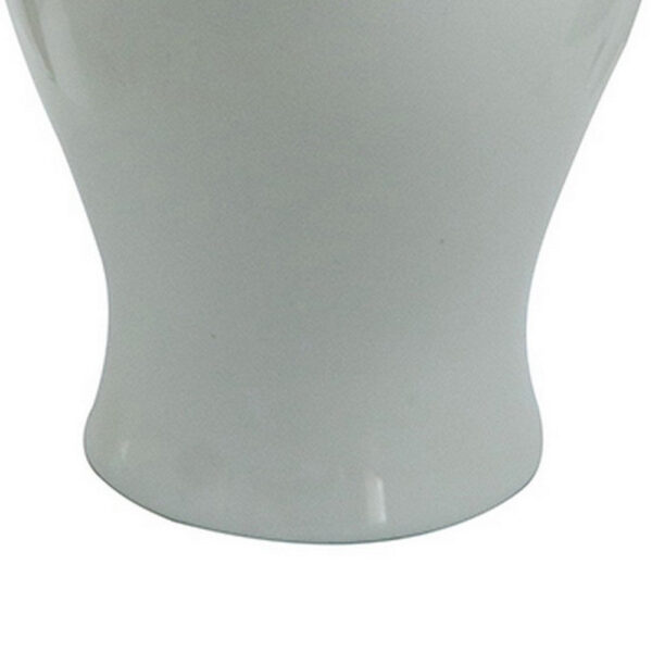 Deva 20 Inch Medium Porcelain Ginger Jar, Classic White Glossy Finish