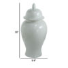 Deva 20 Inch Medium Porcelain Ginger Jar, Classic White Glossy Finish