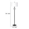 Floor Lamp with Drum Shade and Pull Chain, White and Black