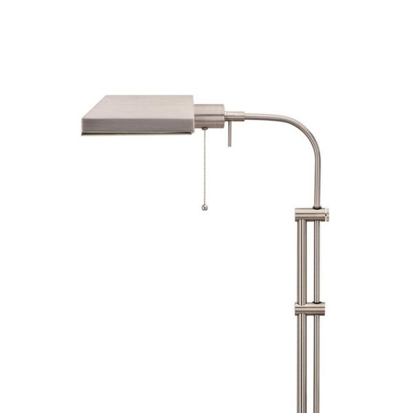 Metal Rectangular Floor Lamp with Adjustable Pole, White