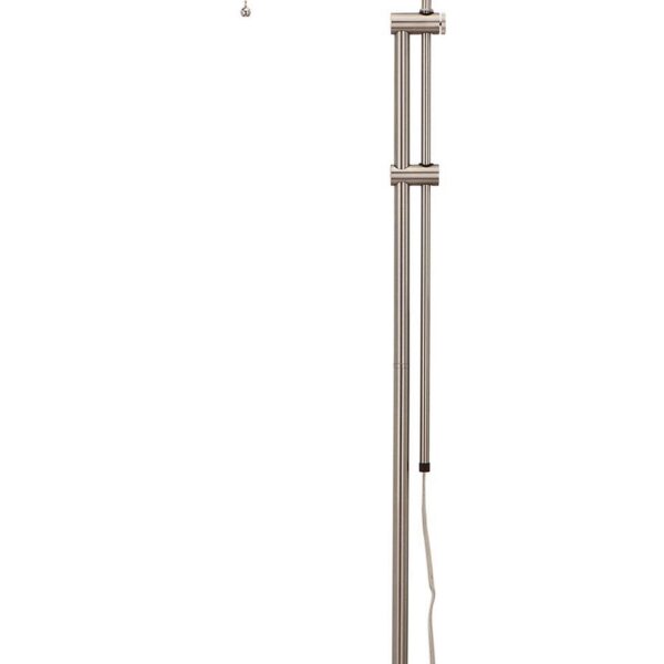 Metal Rectangular Floor Lamp with Adjustable Pole, White