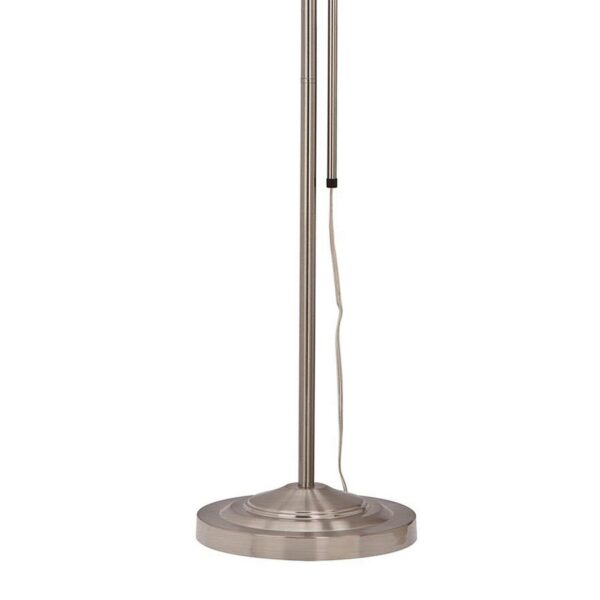 Metal Rectangular Floor Lamp with Adjustable Pole, White