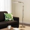 Metal Rectangular Floor Lamp with Adjustable Pole, White