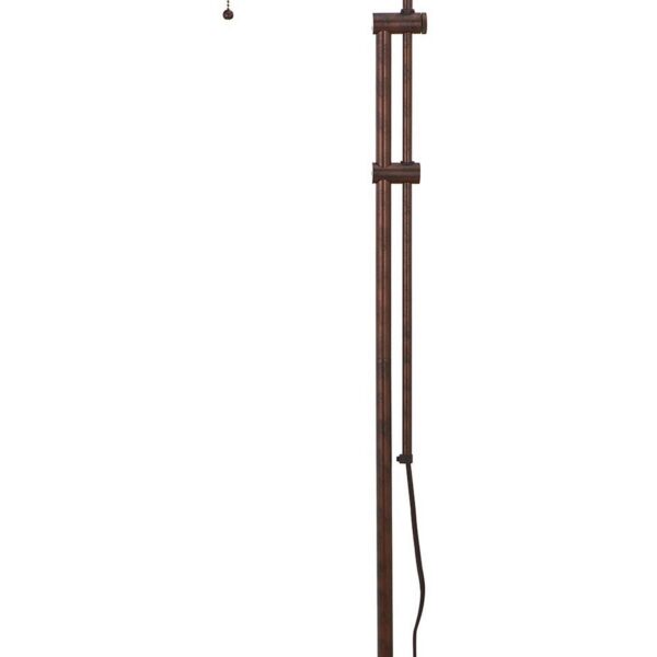 Metal Rectangular Floor Lamp with Adjustable Pole, Bronze