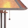 25 Inch Modern Ball Inlay Metal Body Table Lamp, Mica Shade, Bronze