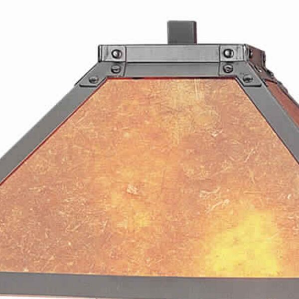 25 Inch Modern Ball Inlay Metal Body Table Lamp, Mica Shade, Bronze