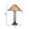 25 Inch Modern Ball Inlay Metal Body Table Lamp, Mica Shade, Bronze
