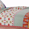 Geometric and Floral Print King Size Quilt Set with 2 Shams, Multicolor