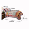 Geometric and Floral Print King Size Quilt Set with 2 Shams, Multicolor