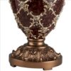 Polyresin Urn Shaped Table Lamp with Diamond Stencils Pattern, Brown