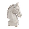 Transitional Style Ceramic Horse Head Decor Piece, Large, Beige