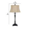 Metal Body Table Lamp with Fabric Tapered Bell Shade, Beige and Black