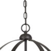 Metal Chandelier with 4 Candelabra Holders, Black and Gold