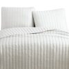 3 Piece Crinkles King Size Coverlet Set with Vertical Stitching, White