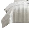 3 Piece Crinkles King Size Coverlet Set with Vertical Stitching, White