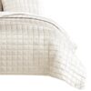 3 Piece King Size Coverlet Set with Stitched Square Pattern, Cream