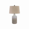 Ceramic Body Table Lamp with Brushed Details, Set of 2, Beige and White