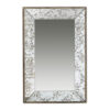 Rosa 16 x 24 Wall Mount Mirror, Brown Wood Frame with Abstract Gold Overlay