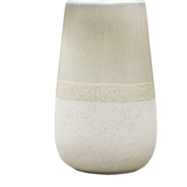 Speckled Ceramic Base Table Lamp with Drum Shade, Beige