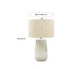Speckled Ceramic Base Table Lamp with Drum Shade, Beige