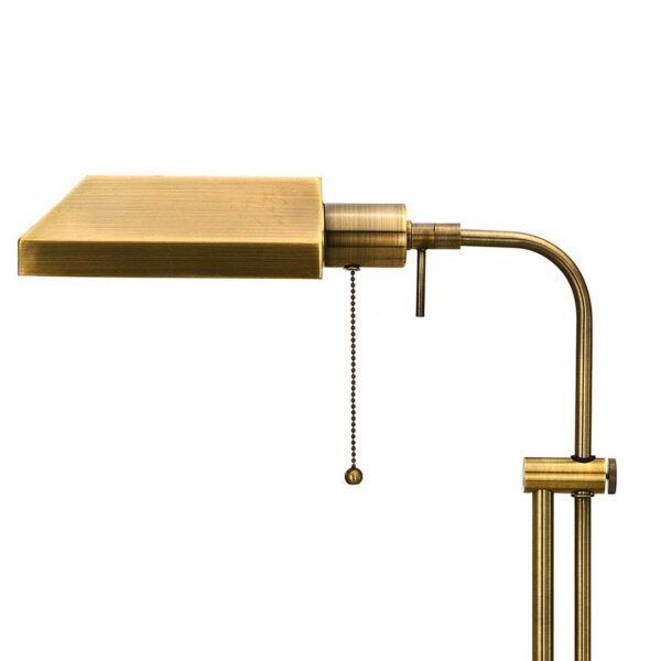 Metal Rectangular Desk Lamp with Adjustable Pole, Gold