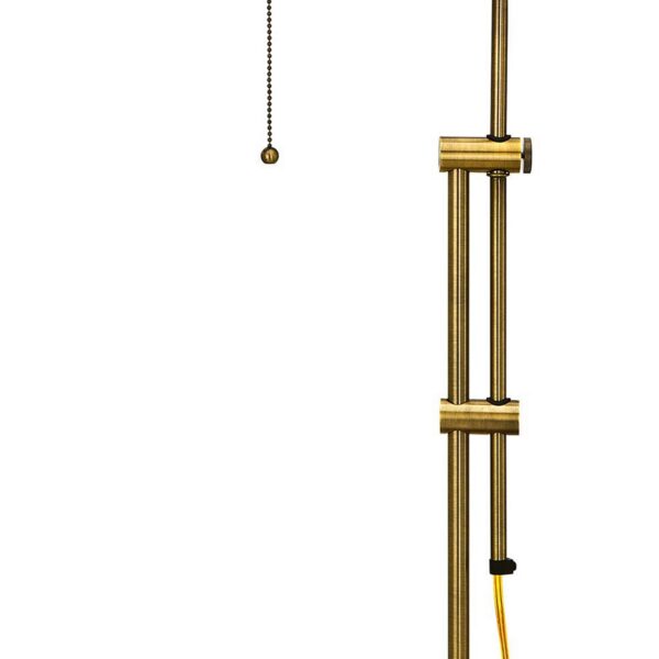Metal Rectangular Desk Lamp with Adjustable Pole, Gold