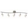 5 Light 120V Metal Track Light Fixture with Glass Shade, White and Silver