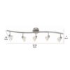 5 Light 120V Metal Track Light Fixture with Glass Shade, White and Silver