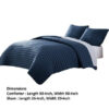 Cabe 3 Piece Queen Comforter Set, Polyester Puffer Channel Quilt, Navy Blue
