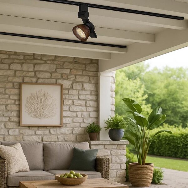 12W Integrated LED Metal Track Fixture with Mesh Head, Black and Bronze