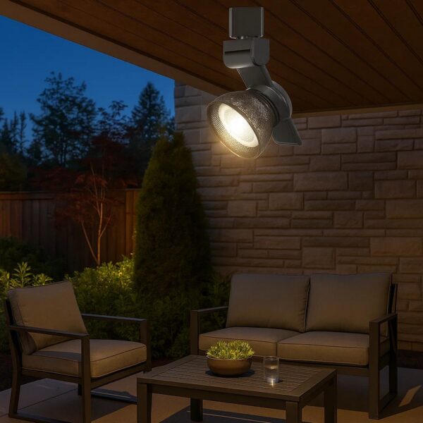 12W Integrated LED Metal Track Fixture with Mesh Head, Black and Bronze