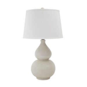 Hardback Shade Table Lamp with Double Gourd Ceramic Base, Cream