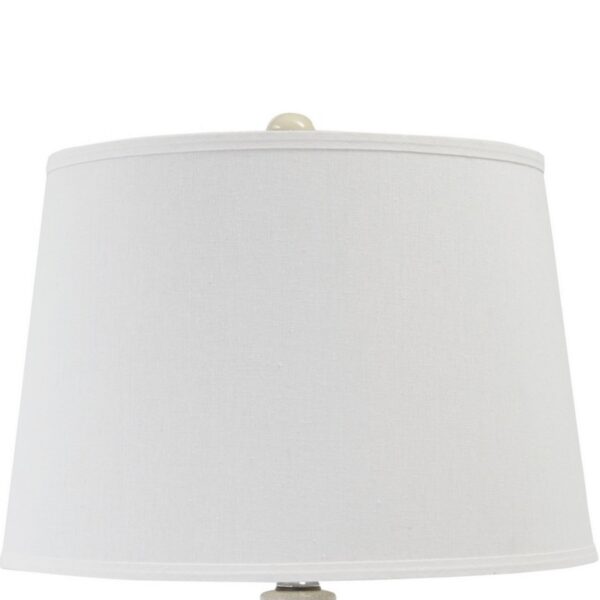Hardback Shade Table Lamp with Double Gourd Ceramic Base, Cream