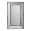 Filo 24 Inch Wall Mirror, Raised Tray Edges, Mirrored Rectangular Frame