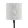 Elongated Bellied Shape Metal Accent Lamp with Drum Shade, Black