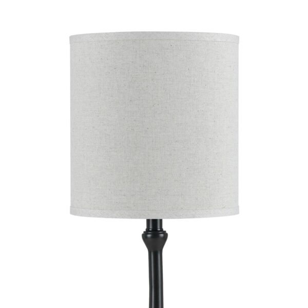 Elongated Bellied Shape Metal Accent Lamp with Drum Shade, Black