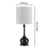 Elongated Bellied Shape Metal Accent Lamp with Drum Shade, Black