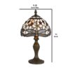 Metal Body Tiffany Table Lamp with Dragonfly Design Shade, Multicolor