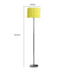 Finn 63 Inch Glamorous Floor Lamp, Rose Accent Shade, 100W, Yellow, Silver
