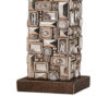 Table Lamp with Abstract Mirror Block Base, Bronze