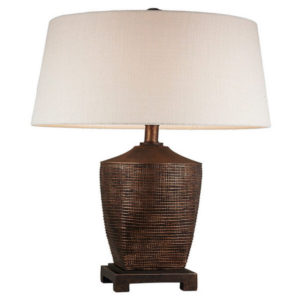 Table Lamp with Polyresin Urn Shape Base, Bronze