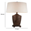 Table Lamp with Polyresin Urn Shape Base, Bronze